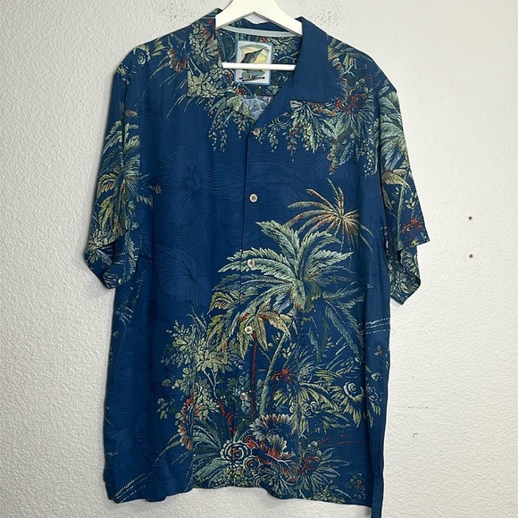 Tommy Bahama Men’s Size XL 25th Anniversary Silk Tropical Fireworks Button Down - Picture 1 of 14